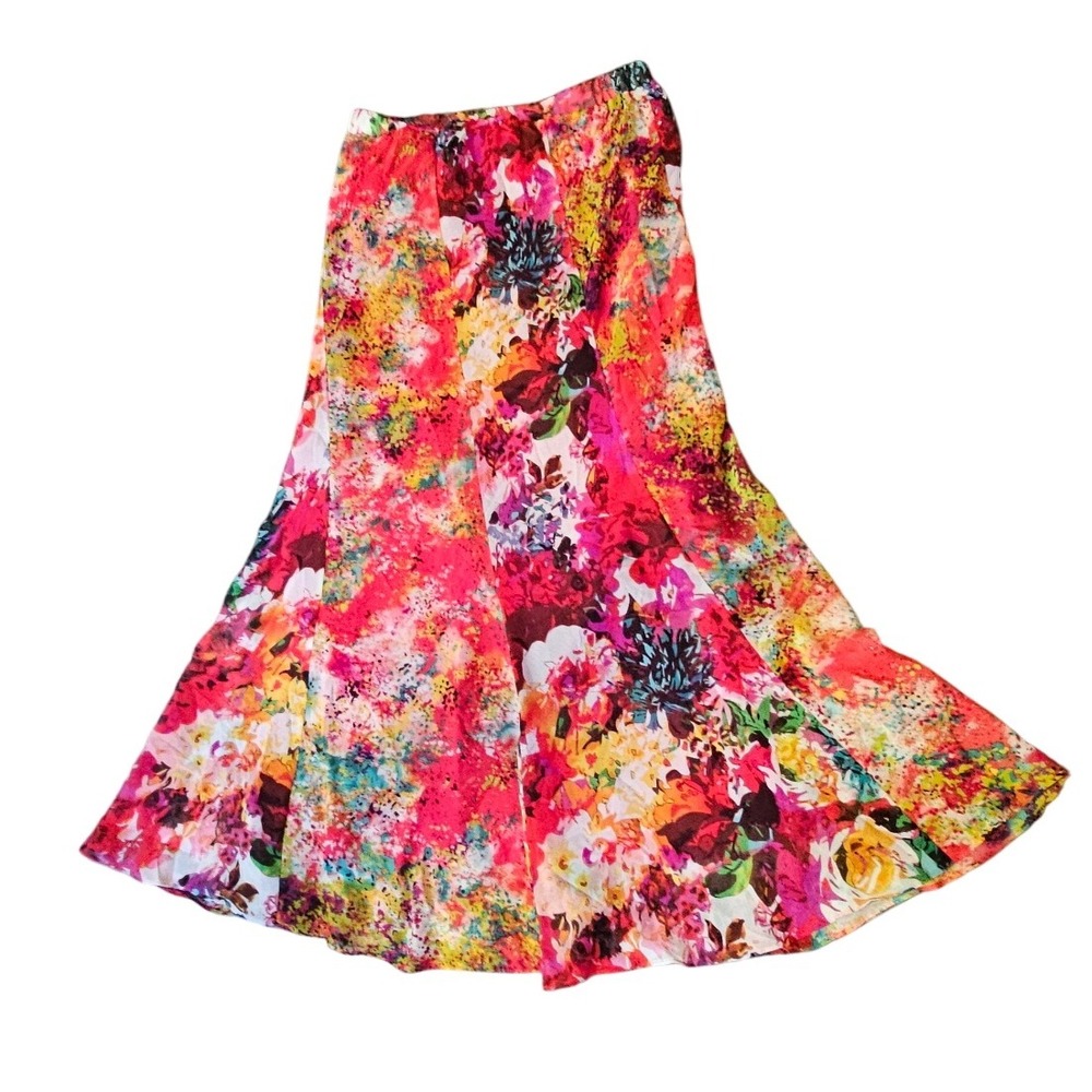 Beige by ECI Maxi Skirt Floral Print Colorful Flowing Bohemian Size Larhe - Picture 2 of 7